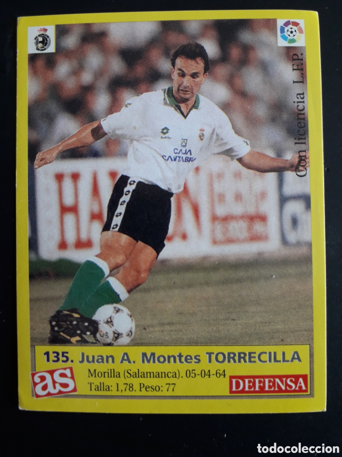 Football Stickers: TORRECILLA RACING DE SANTANDER N&deg; 135 DIARIO AS LIGA 1995 1996 95 96 SIN PEGAR PEDIDO M&Iacute;NIMO 3&euro;