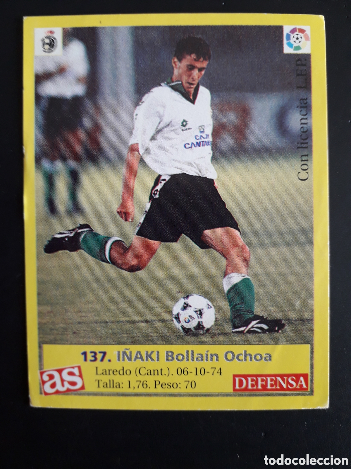 Football Stickers: I&Ntilde;AKI RACING DE SANTANDER N&deg; 137 DIARIO AS LIGA 1995 1996 95 96 SIN PEGAR ARRUGAS PEDIDO M&Iacute;NIMO 3&euro;