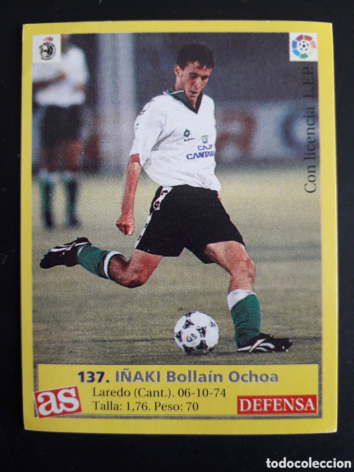 Football Stickers: I&Ntilde;AKI RACING DE SANTANDER N&deg; 137 DIARIO AS LIGA 1995 1996 95 96 SIN PEGAR PEDIDO M&Iacute;NIMO 3&euro;