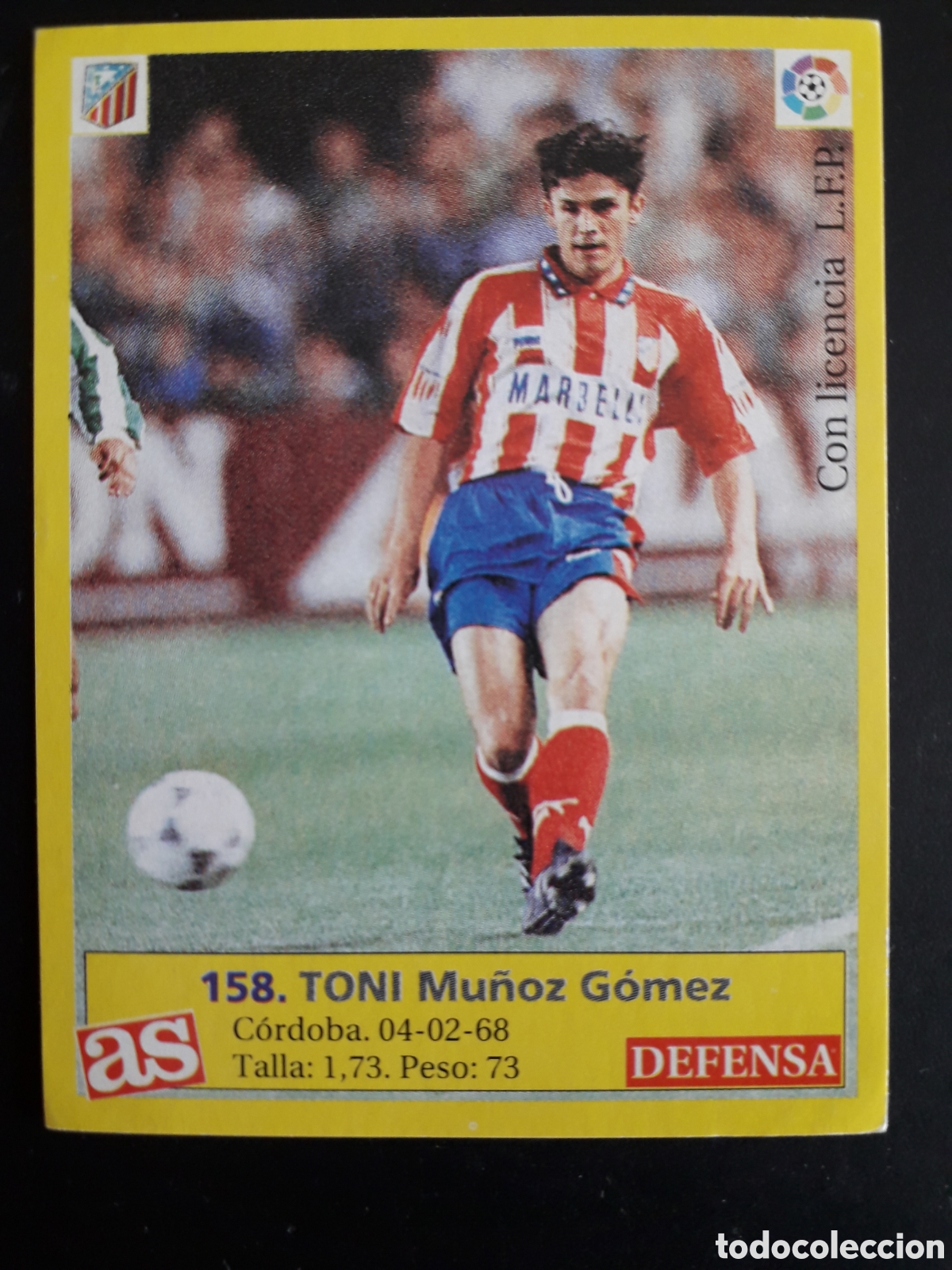 Football Stickers: TONI AT MADRID N&deg; 158 DIARIO AS LIGA 1995 1996 95 96 SIN PEGAR PEDIDO M&Iacute;NIMO 3&euro;