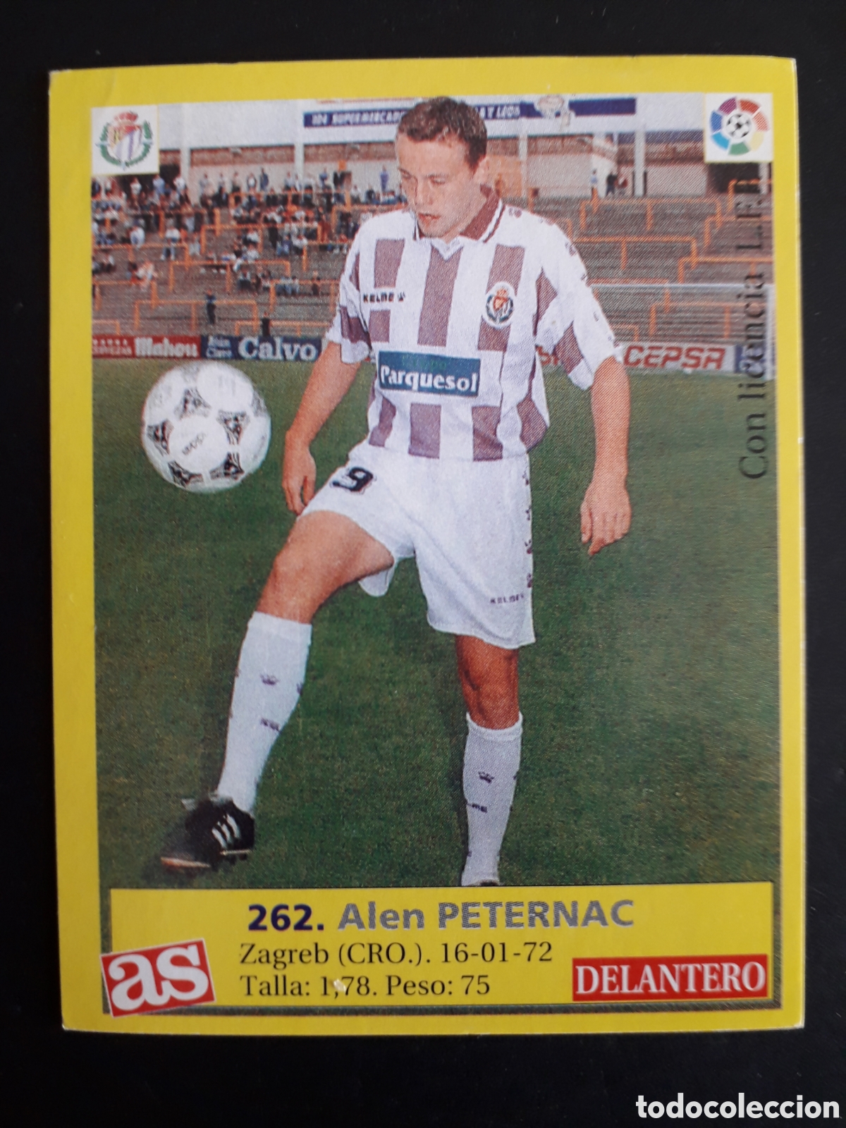 Cromos de F&uacute;tbol: PETERNAC VALLADOLID N&deg; 262 DIARIO AS LIGA 1995 1996 95 96 SIN PEGAR PEDIDO M&Iacute;NIMO 3&euro;