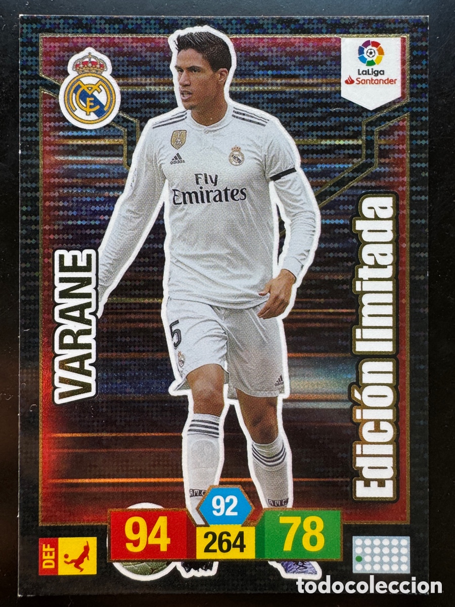 Fu&szlig;ball-Sticker: Varane Edici&oacute;n Limitada Real Madrid Jug&oacute;n 145 Adrenalyn 2018/19