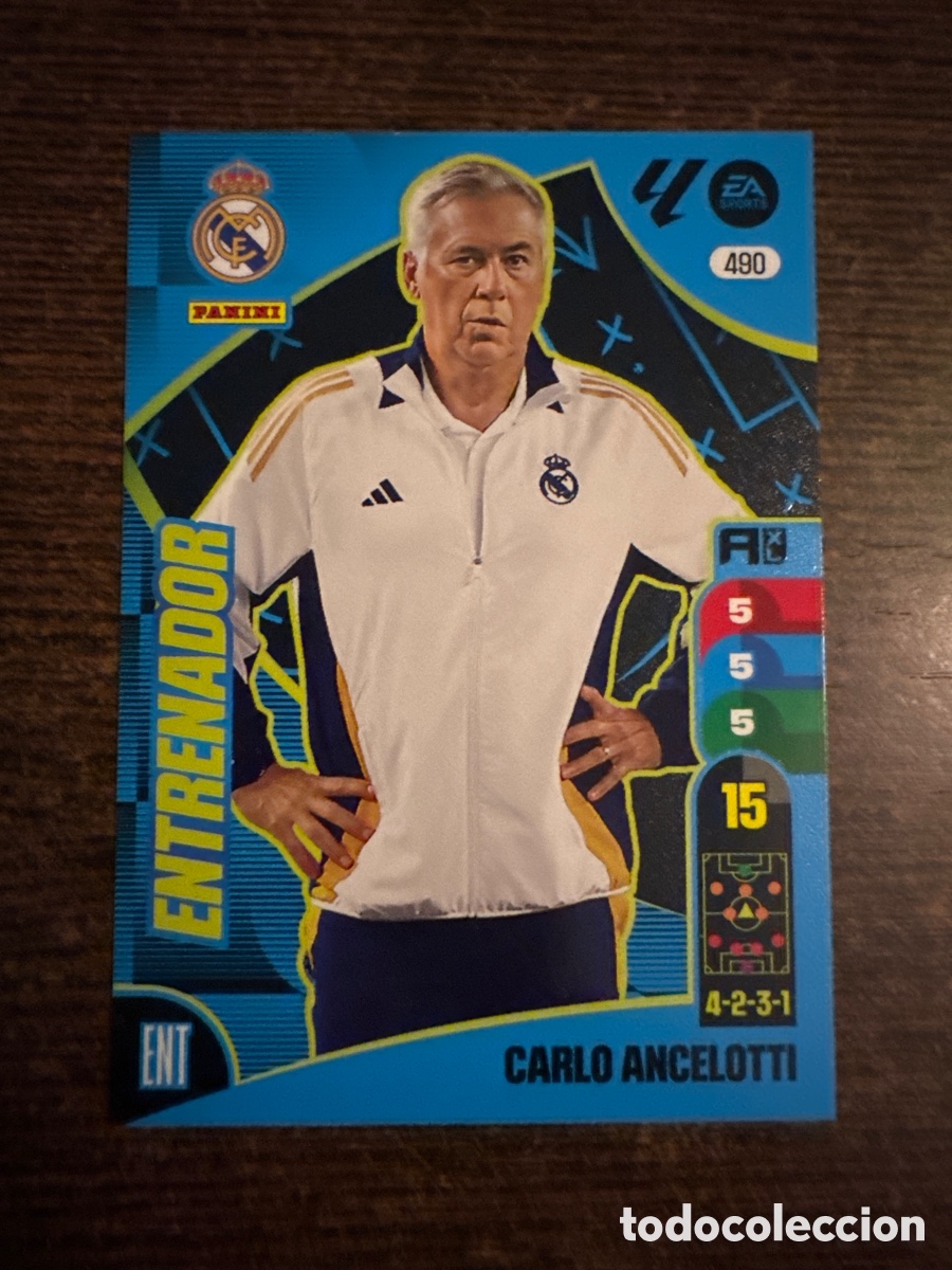 Cromos de f&uacute;tbol: # 490 Carlo Ancelotti Real Madrid Entrenador Adrenalyn XL 24 25 2024 2025