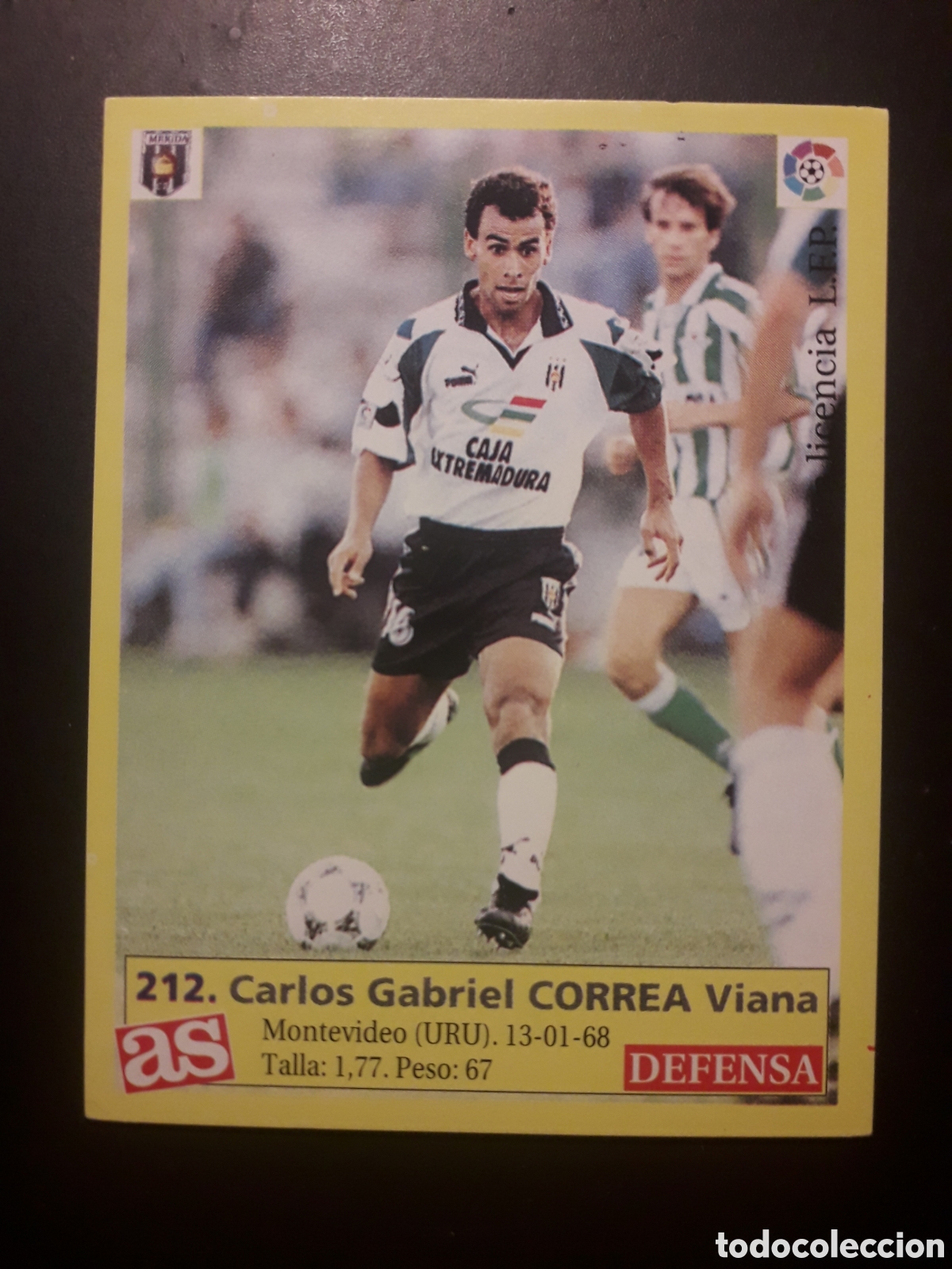 Football Stickers: CORREA M&Eacute;RIDA N&deg; 212 DIARIO AS LIGA 1995 1996 95 96 SIN PEGAR PEDIDO M&Iacute;NIMO 3&euro;