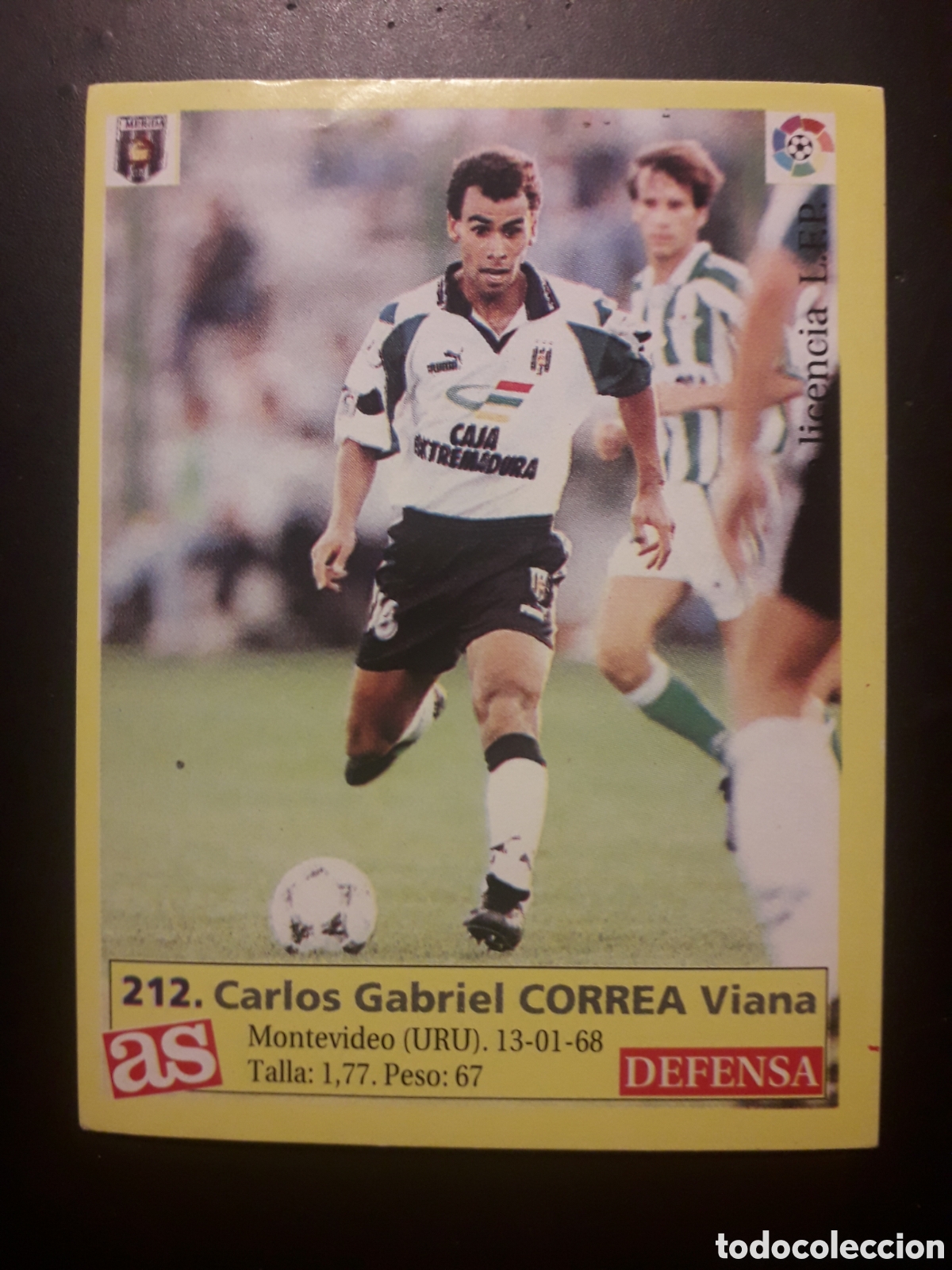 Football Stickers: CORREA M&Eacute;RIDA N&deg; 212 DIARIO AS LIGA 1995 1996 95 96 SIN PEGAR PEDIDO M&Iacute;NIMO 3&euro;