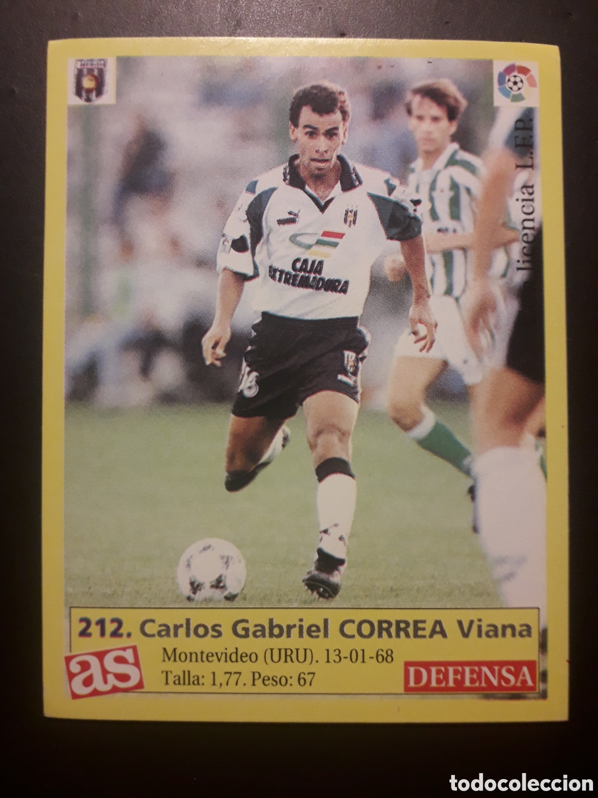 Football Stickers: CORREA M&Eacute;RIDA N&deg; 212 DIARIO AS LIGA 1995 1996 95 96 SIN PEGAR PEDIDO M&Iacute;NIMO 3&euro;