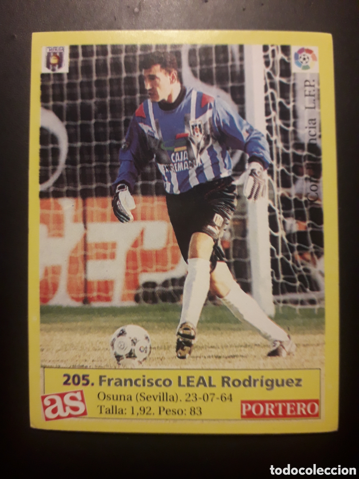 Football Stickers: LEAL M&Eacute;RIDA N&deg; 205 DIARIO AS LIGA 1995 1996 95 96 SIN PEGAR PEDIDO M&Iacute;NIMO 3&euro;