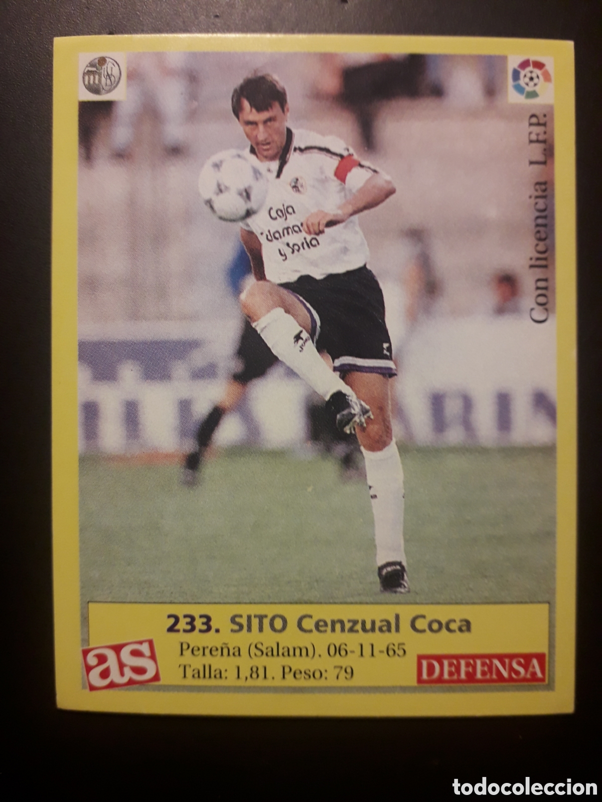 Football Stickers: SITO SALAMANCA N&deg; 233 DIARIO AS LIGA 1995 1996 95 96 SIN PEGAR PEDIDO M&Iacute;NIMO 3&euro;