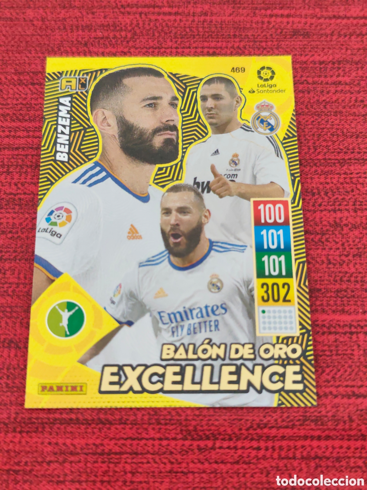 Cromos de F&uacute;tbol: 469 BALON DE ORO EXCELLENCE BENZEMA REAL MADRID ADRENALYN LIGA 2021 2022 #3