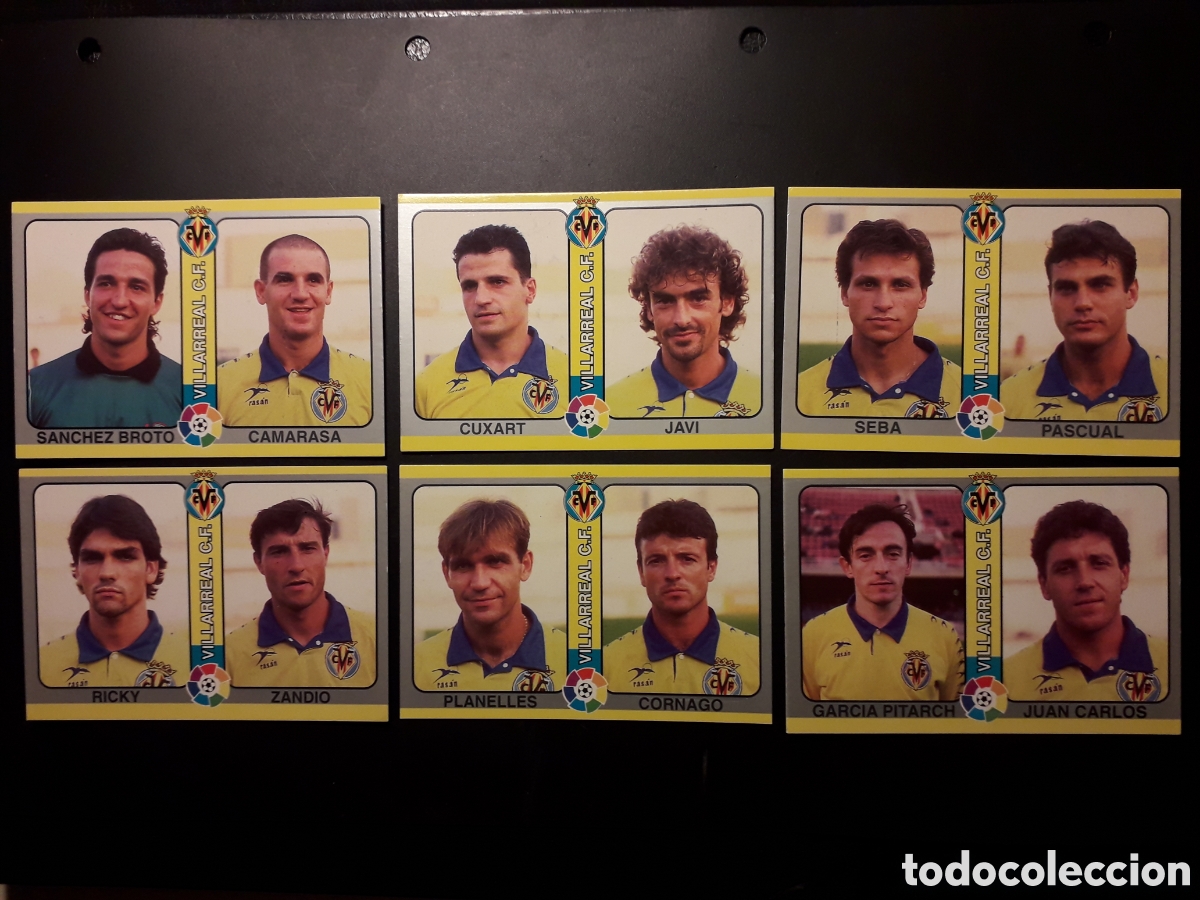 Figurine di Calcio: 6 CROMOS VILLARREAL, F&Uacute;TBOL TOTAL MUNDICROMO MC 94 95 1995 EQUIPO COMPLETO PEDIDO M&Iacute;NIMO 3&euro;