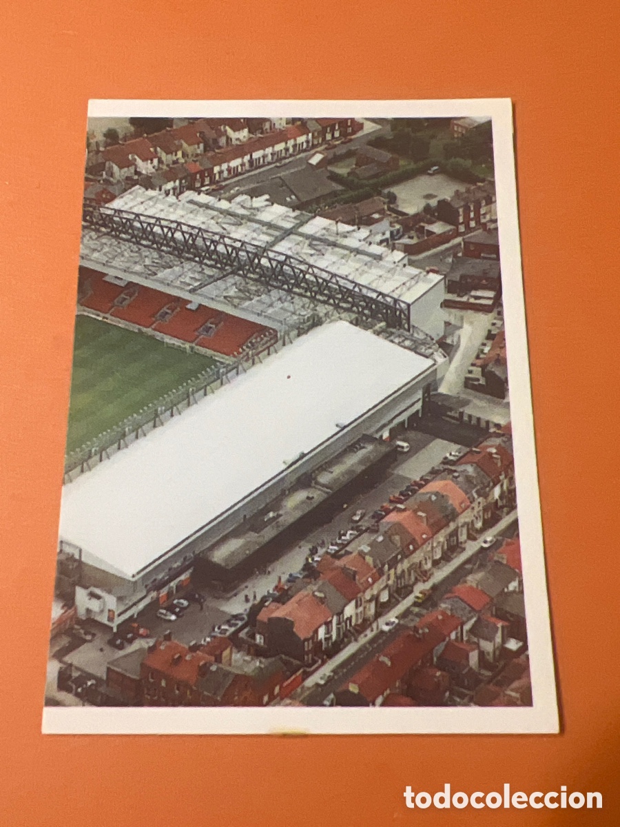Fu&szlig;ball-Sticker: C4744. 107 ESTADIO ANFIELD ROAD LIVERPOOL FC - CROMO LIBRO CAMPEONES EUROPA MARCA 1999