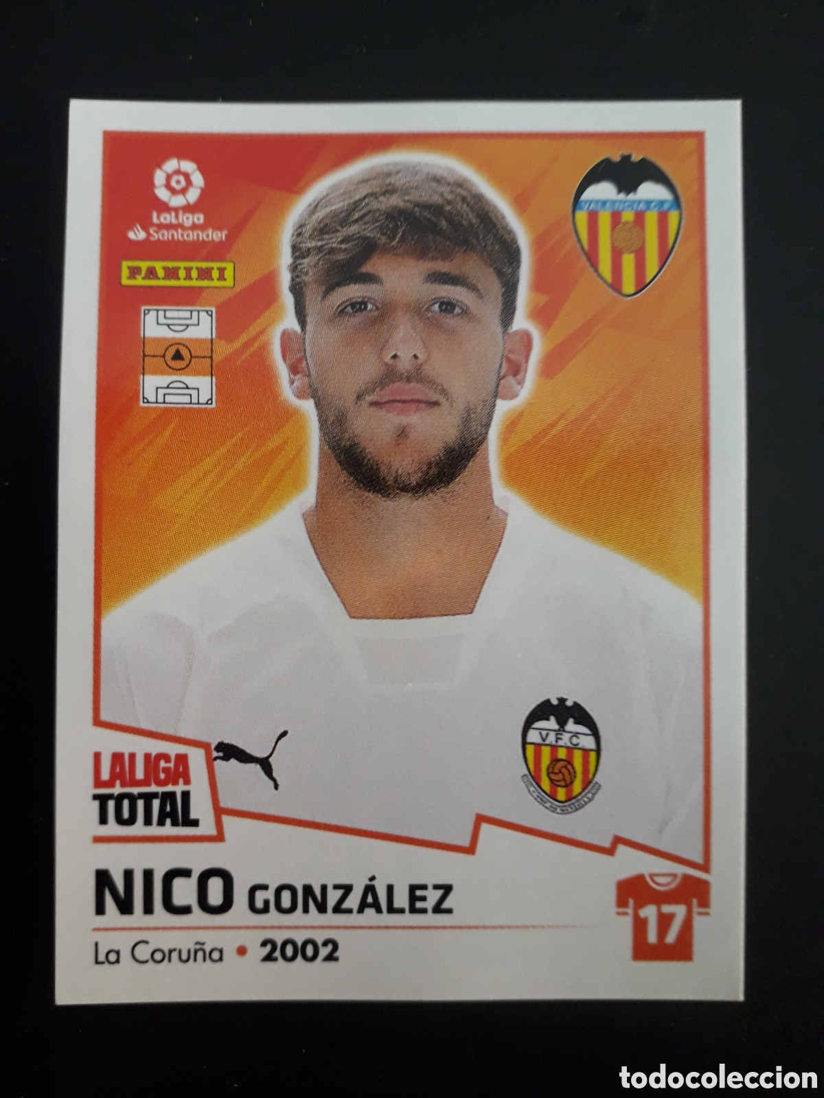 Fu&szlig;ball-Sticker: NICO VALENCIA CF N&deg; 390 LALIGA TOTAL 22 23 2022 2023 PANINI SIN PEGAR PEDIDO M&Iacute;NIMO 3&euro;