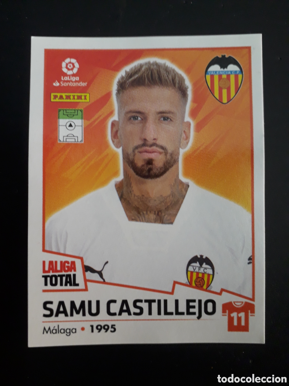 Fu&szlig;ball-Sticker: SAMU CASTILLEJO VALENCIA CF N&deg; 392 LALIGA TOTAL 22 23 2022 2023 PANINI SIN PEGAR PEDIDO M&Iacute;NIMO 3&euro;