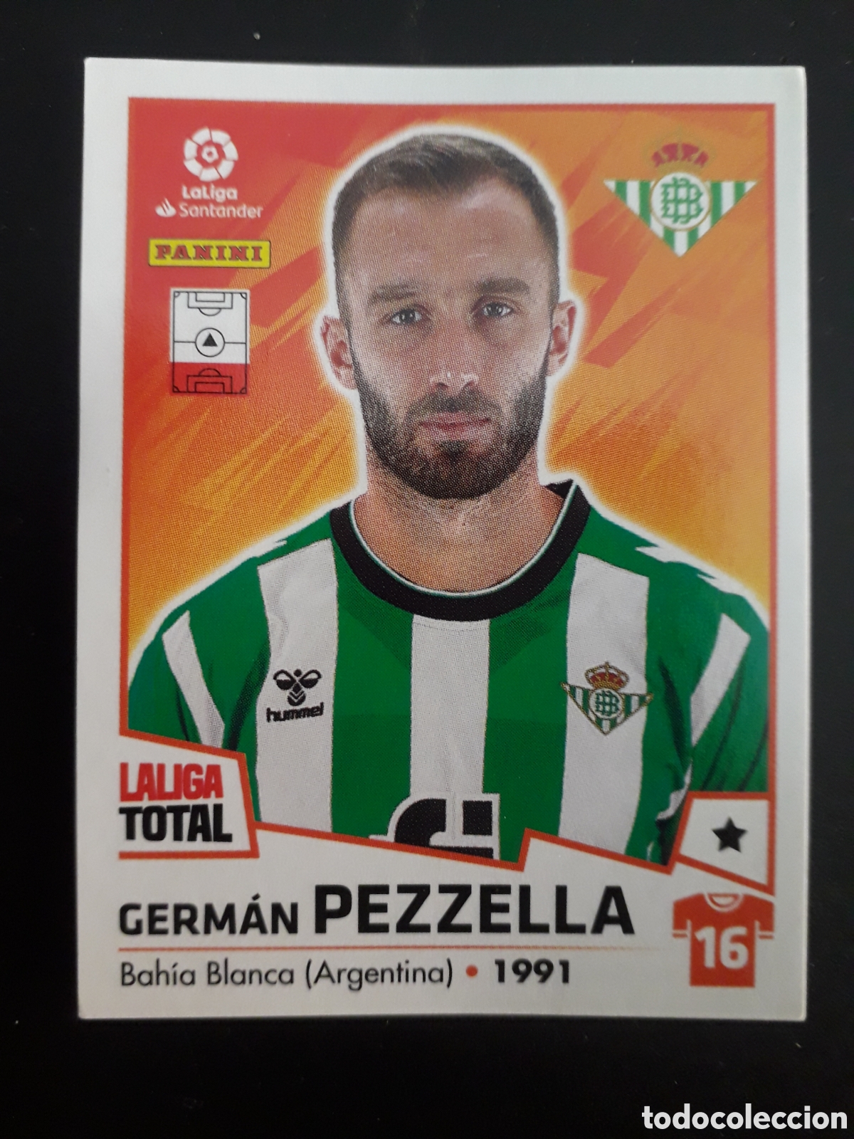 Fu&szlig;ball-Sticker: PEZZELLA BETIS N&deg; 94 LALIGA TOTAL 22 23 2022 2023 PANINI SIN PEGAR PEDIDO M&Iacute;NIMO 3&euro;