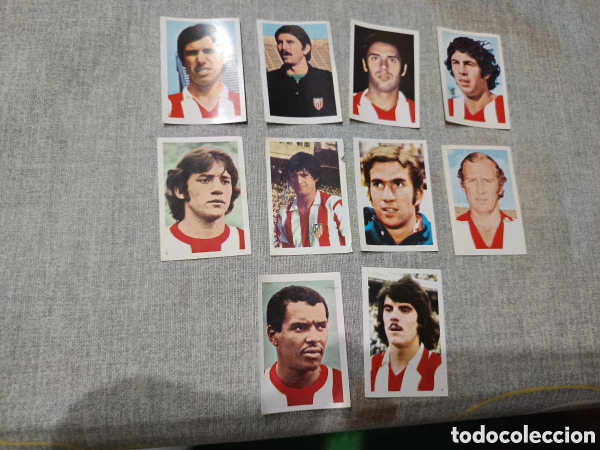 Football Stickers: ED. FHER 1977 78 - LOTE DE 10 CROMOS AT. MADRID - SIN PEGAR
