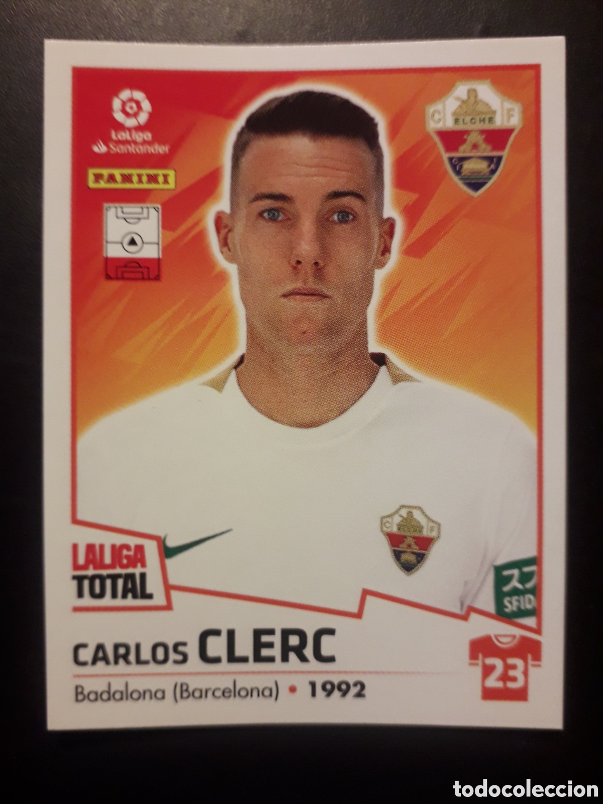 Fu&szlig;ball-Sticker: CLERC ELCHE N&deg; 163 LALIGA TOTAL 22 23 2022 2023 PANINI SIN PEGAR PEDIDO M&Iacute;NIMO 3&euro;