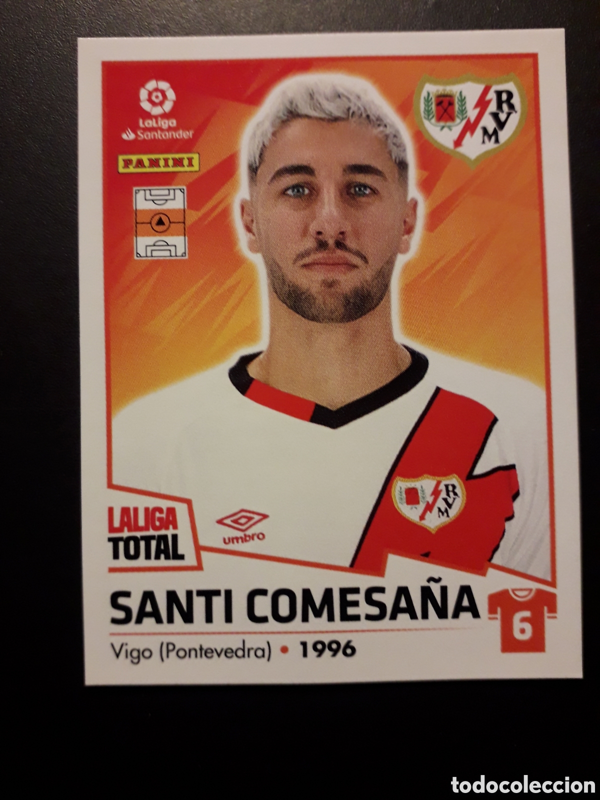 Fu&szlig;ball-Sticker: SANTI COMESA&Ntilde;A RAYO VALLECANO N&deg; 320 LALIGA TOTAL 22 23 2022 2023 PANINI SIN PEGAR PEDIDO M&Iacute;NIMO 3&euro;.