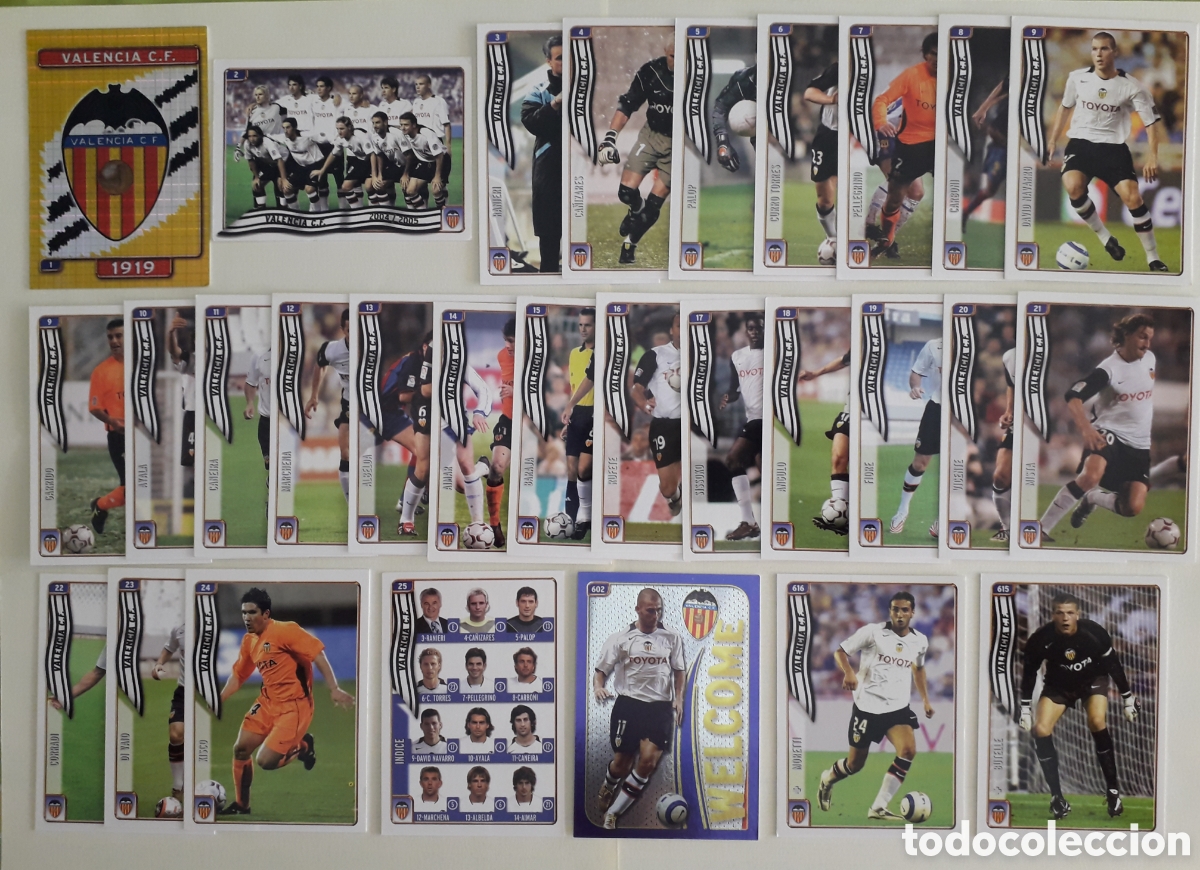 Fu&szlig;ball-Sticker: 29 CROMOS VALENCIA CF FICHAS LIGA 2004 2005 04 05 MUNDICROMO, INCLUYE 2 FICHAJES PEDIDO M&Iacute;NIMO 3&euro;