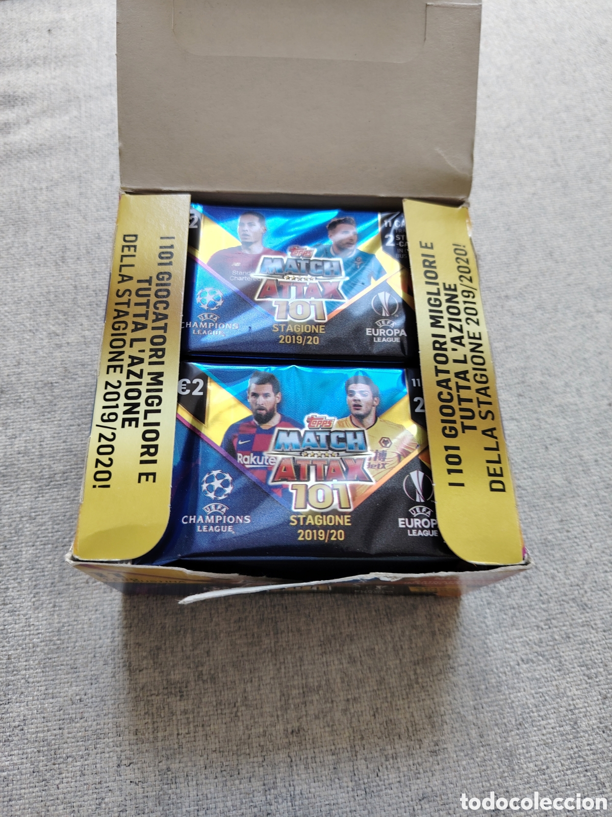 Figurine di Calcio: Caja 24 sobres cromos Topps Match ataxx 101 19/20