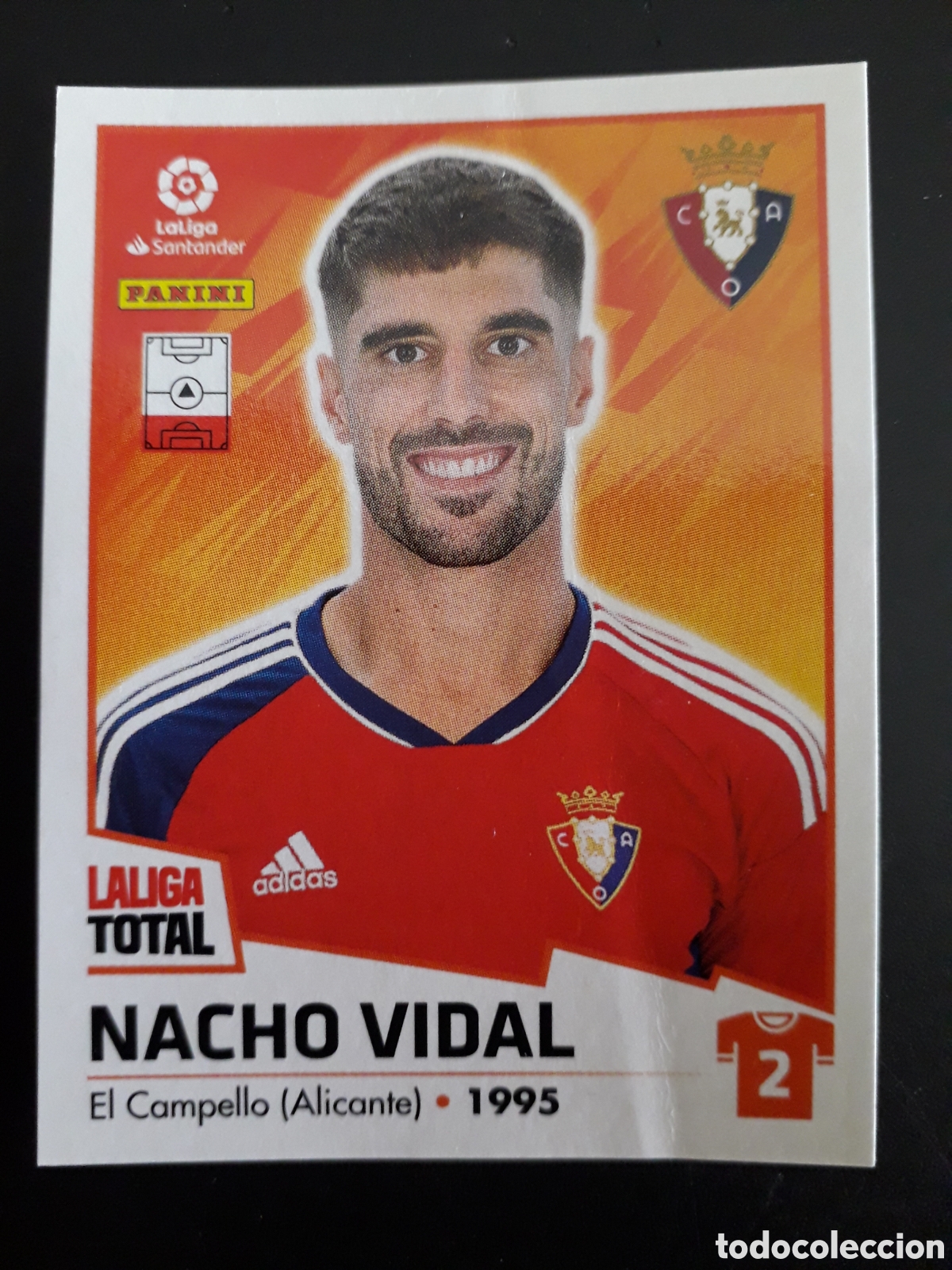 Fu&szlig;ball-Sticker: NACHO VIDAL OSASUNA N&deg; 291 LALIGA TOTAL 22 23 2022 2023 PANINI SIN PEGAR PEDIDO M&Iacute;NIMO 3&euro;.