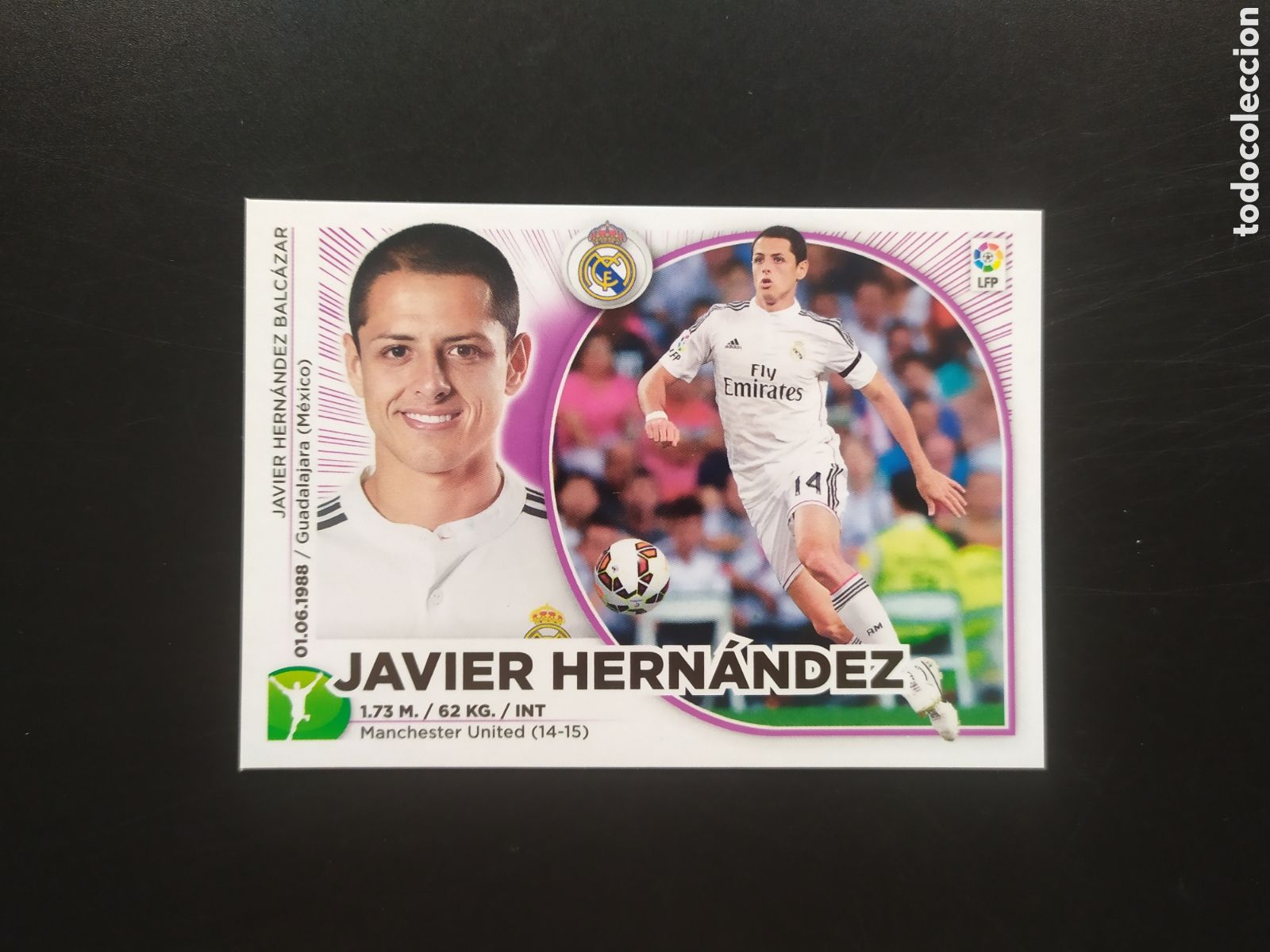 Cromos de F&uacute;tbol: Liga este 2014 2015 14 15 panini Javier Hern&aacute;ndez n&deg; 20 Real Madrid