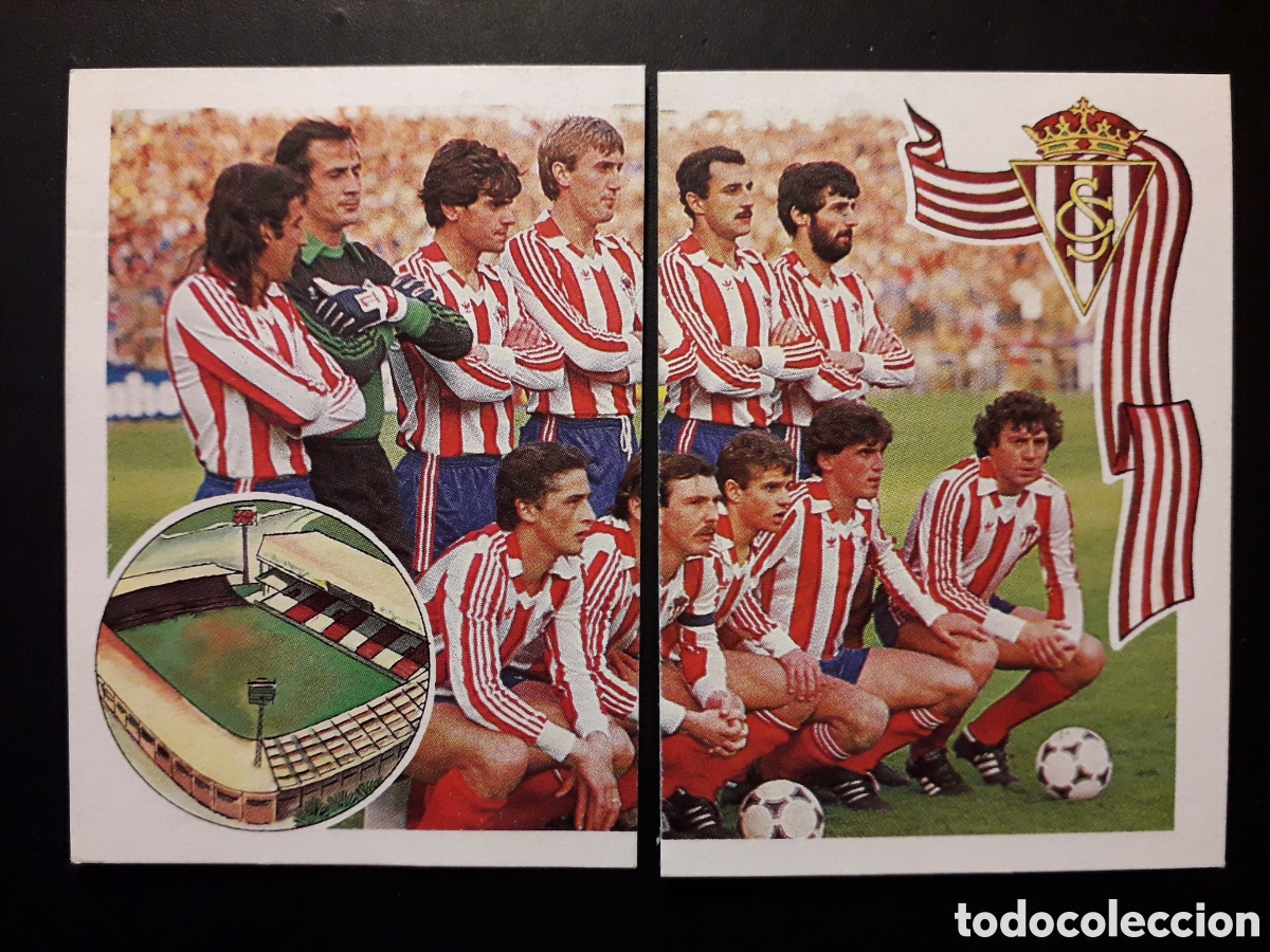 Fu&szlig;ball-Sticker: SPORTING DE GIJ&Oacute;N EQUIPO/ALINEACI&Oacute;N N&deg; 139 Y 140 ED MAGA 1984 1985 84 85 DESPEGADOS PEDIDO M&Iacute;NIMO 3&euro;