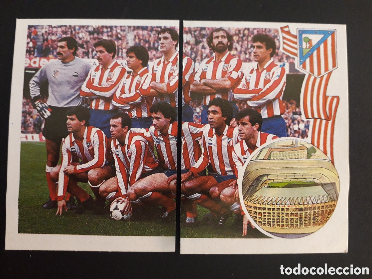 Fu&szlig;ball-Sticker: AT MADRID EQUIPO/ALINEACI&Oacute;N N&deg; 129 Y 130 ED MAGA 1984 1985 84 85 DESPEGADOS PEDIDO M&Iacute;NIMO 3&euro;