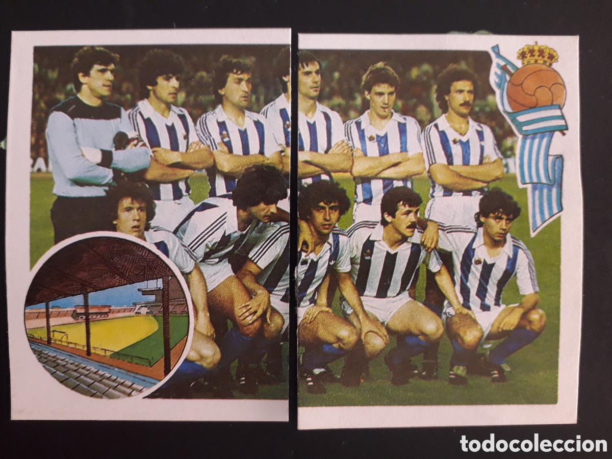 Fu&szlig;ball-Sticker: REAL SOCIEDAD EQUIPO/ALINEACI&Oacute;N N&deg; 137 Y 138 ED MAGA 1984 1985 84 85 DESPEGADOS PEDIDO M&Iacute;NIMO 3&euro;