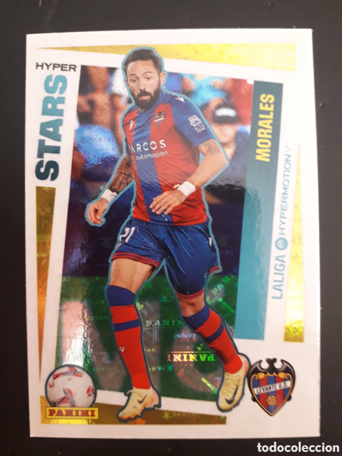 Fu&szlig;ball-Sticker: MORALES LEVANTE N&deg; 452 HYPER STARS LALIGA HYPERMOTION 24 25 2024 2025 PANINI SIN PEG PEDIDO M&Iacute;NIM 3&euro;