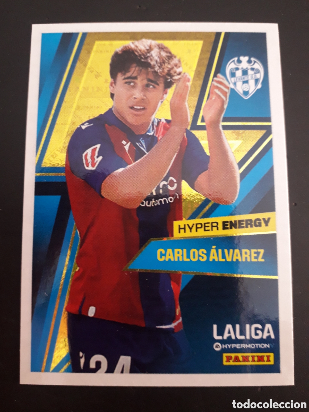 Fu&szlig;ball-Sticker: CARLOS &Aacute;LVAREZ LEVANTE N&deg; 466 HYPER ENERGY LALIGA HYPERMOTION 24 25 2024 2025 PANINI PEDIDO M&Iacute;NIM 3&euro;