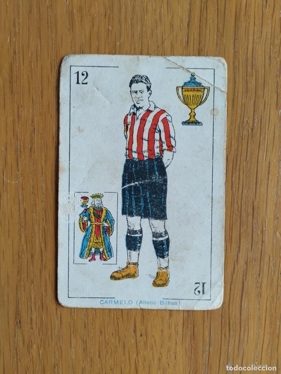 Cromos de Futebol: CARMELO ( ATHLETIC CLUB BILBAO - CROMO carta NAIPE BARAJA FOOT-BALL AMATLLER - FUTBOL A&Ntilde;OS 20