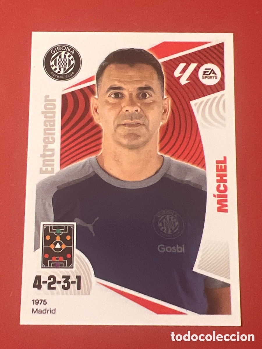 Fu&szlig;ball-Sticker: C7184. ENTRENADOR MICHEL - GIRONA FC N&ordm; 2 LIGA ESTE 2024 2025 - 24 25