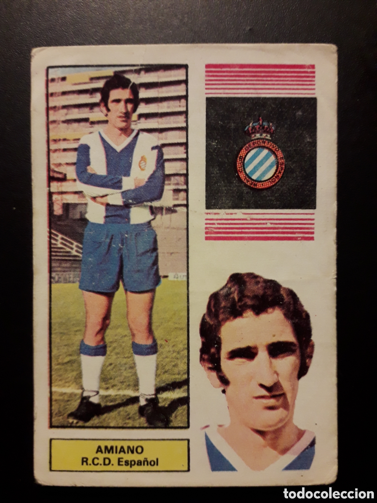 Cartes &agrave; collectionner de Football: AMIANO RCD ESPA&Ntilde;OL FHER 1974-1975 74-75 SIN PEGAR, ARRUGAS, PEDIDO M&Iacute;NIMO 3&euro;