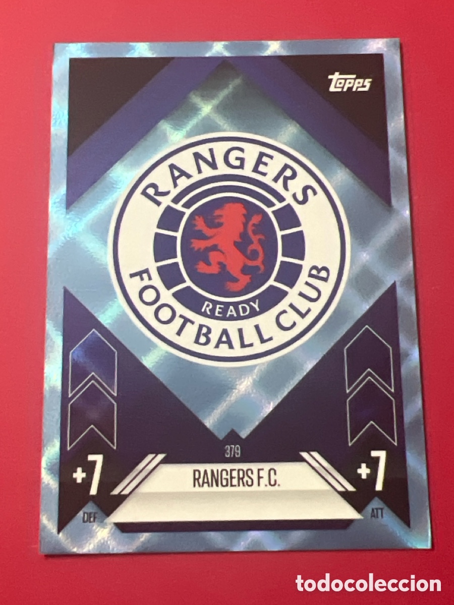 Figurine di Calcio: 379 escudo logo paralela crystal blue RANGERS TOPPS MATCH ATTAX 2024 2025 24 25 CROMOS CARDS PANINI