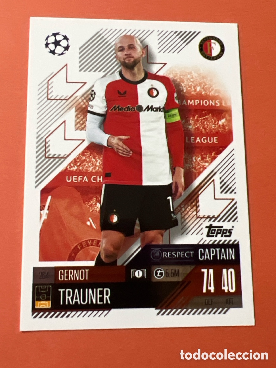 Figurine di Calcio: C5145. 264 GERNOT TRAUNER FEYENOORD CAPTAIN MATCH ATTAX 2024-2025 TOPPS CHAMPIONS LEAGUE