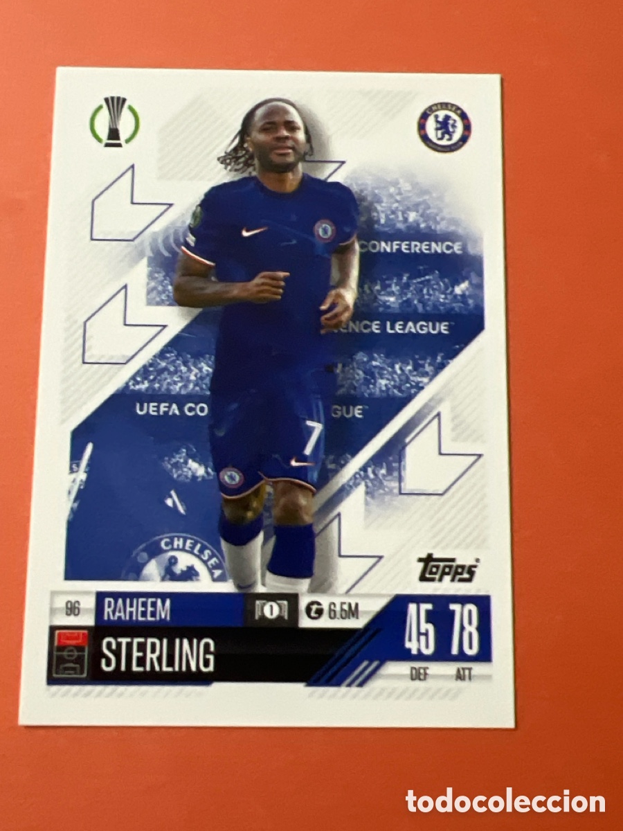 Figurine di Calcio: C8077. 96 STERLING CHELSEA TOPPS MATCH ATTAX 2024 2025 24 25 CROMOS CARDS PANINI MEGACRACKS