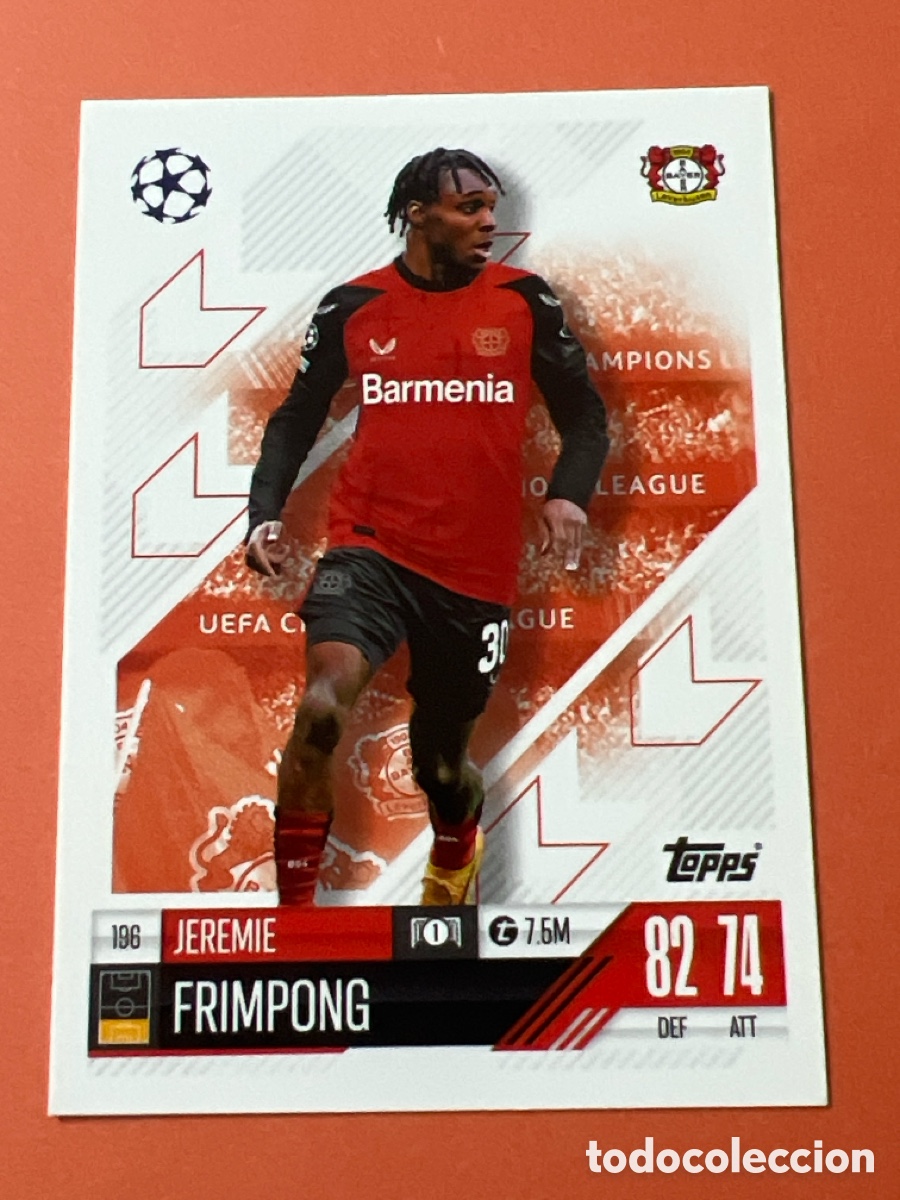 Cartes &agrave; collectionner de Football: C8505. 196 FRIMPONG BAYER TOPPS MATCH ATTAX 2024 2025 24 25 CROMOS CARDS PANINI MEGACRACKS CARD