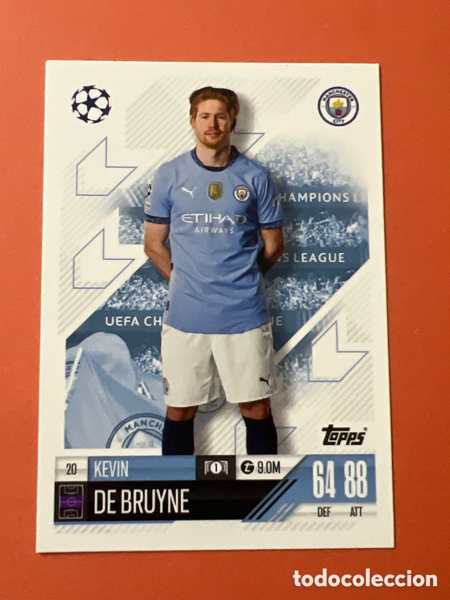 Fu&szlig;ball-Sticker: 20 KEVIN DE BRUYNE MANCHESTER CITY TOPPS MATCH ATTAX 2024 2025 24 25 CROMOS CARDS PANINI MEGACRACKS