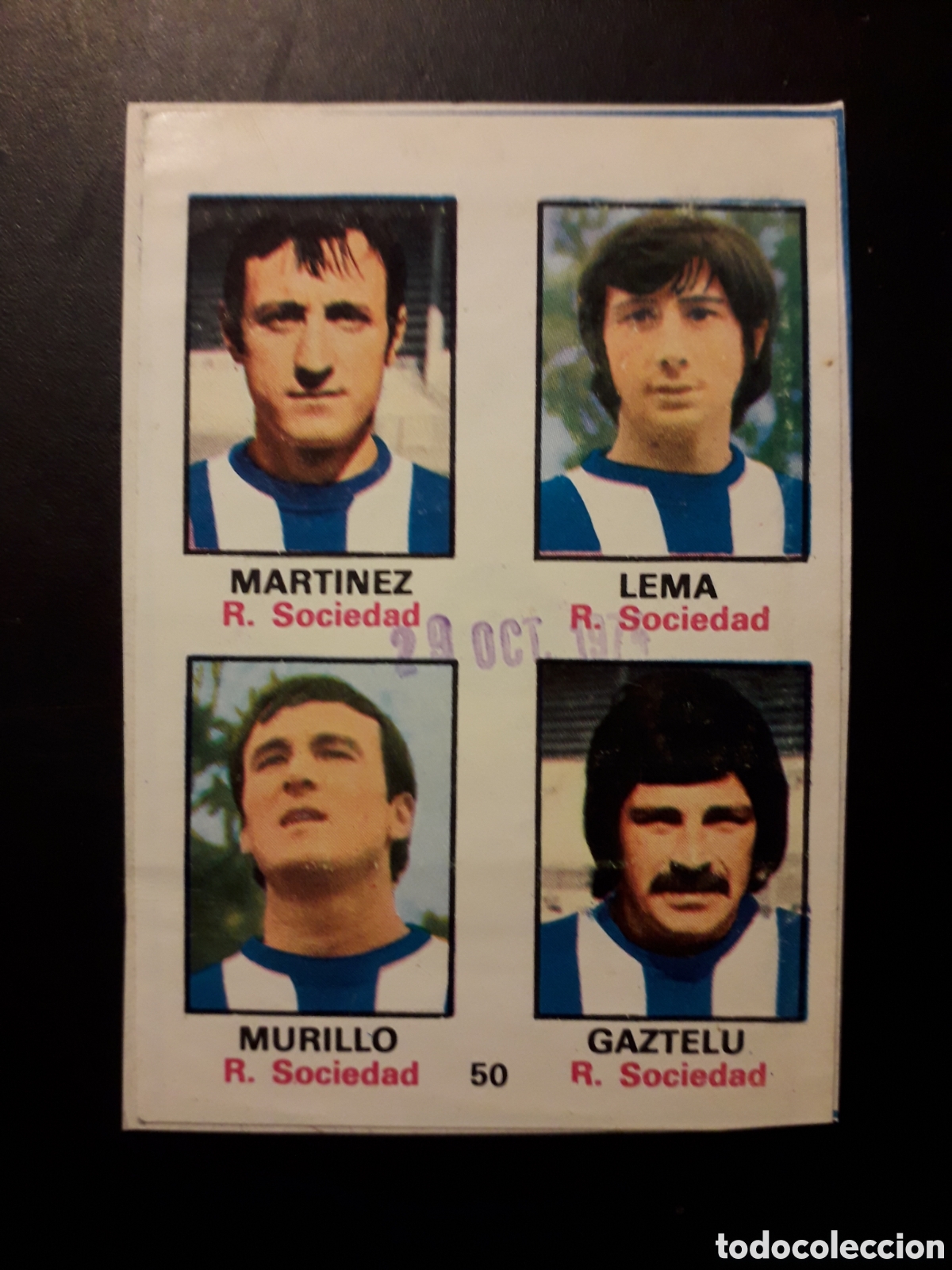 Fu&szlig;ball-Sticker: MART&Iacute;NEZ/LEMA/MURILLO/GAZTELU 50 REAL SOCIEDAD FHER 1974-1975 74-75 RECORT ADHESIVO PEDIDO M&Iacute;NIMO 3&euro;