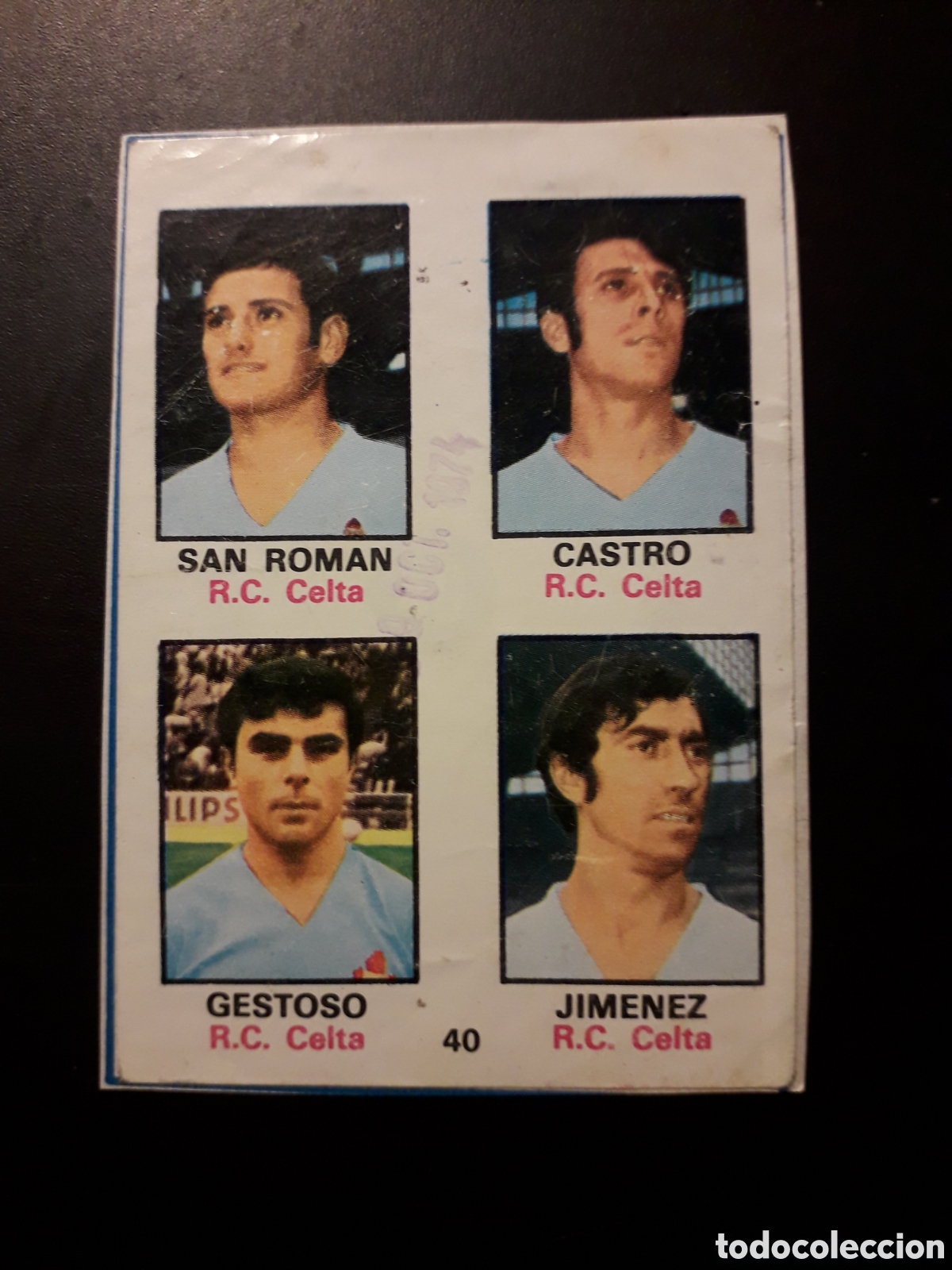 Fu&szlig;ball-Sticker: SAN ROMAN/CASTRO/GESTOSO/JIM&Eacute;NEZ 40 CELTA DE VIGO FHER 1974-1975 74-75 RECORT ADHESIVO PEDIDO M&Iacute;N 3&euro;
