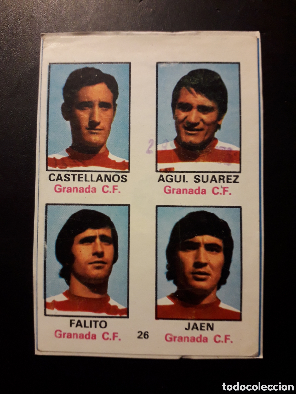 Cartes &agrave; collectionner de Football: CASTELLANOS/A SU&Aacute;REZ/FALITO/JA&Eacute;N 26 GRANADA FHER 1974-1975 74-75 RECORTADO ADHESIVO PEDIDO M&Iacute;NIMO 3&euro;