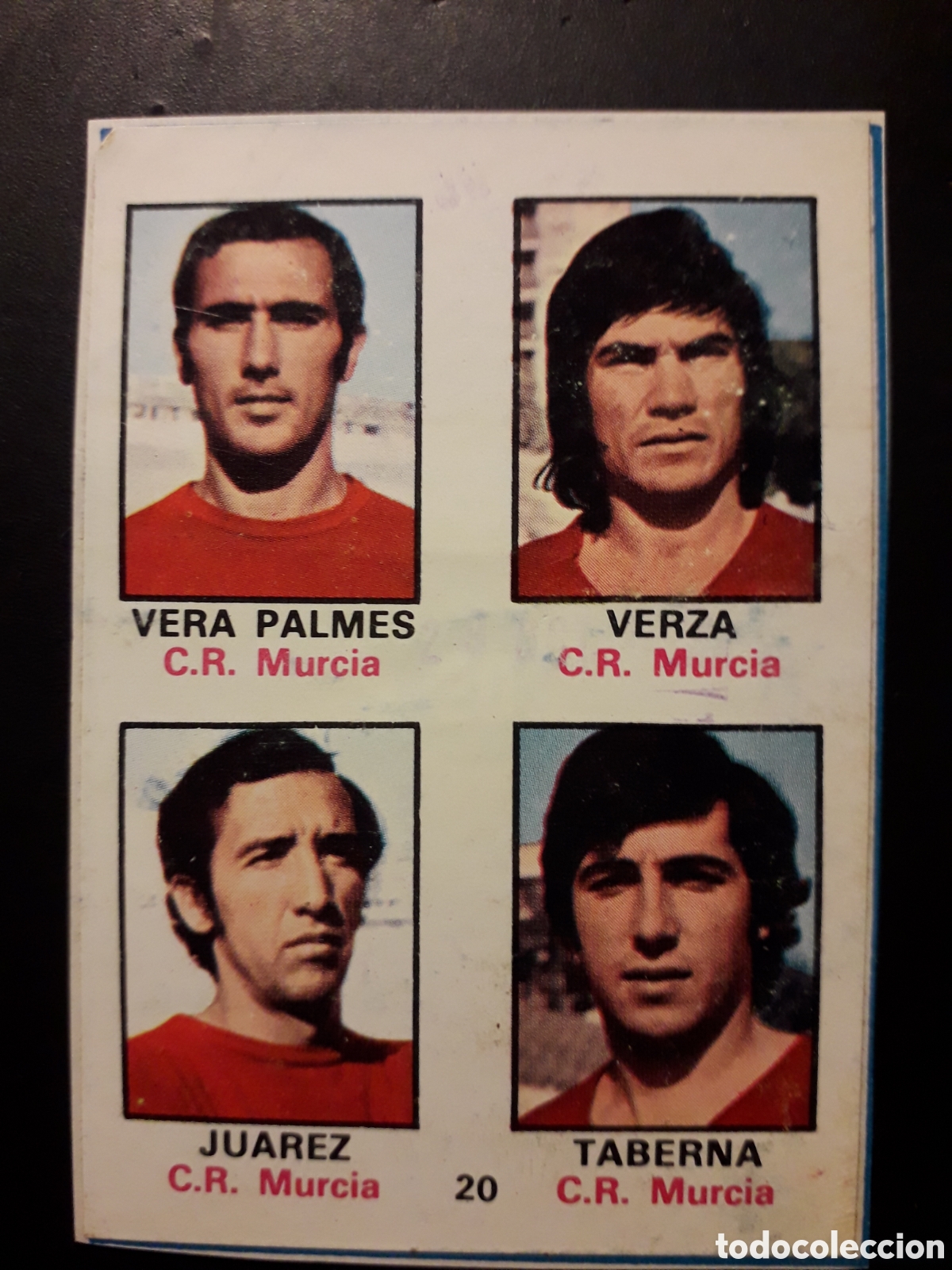 Cartes &agrave; collectionner de Football: VERA PALMES/VERZA/JU&Aacute;REZ/TABERNA 20 MURCIA FHER 1974-1975 74-75 RECORTADO ADHESIVO PEDIDO M&Iacute;NIMO 3&euro;.