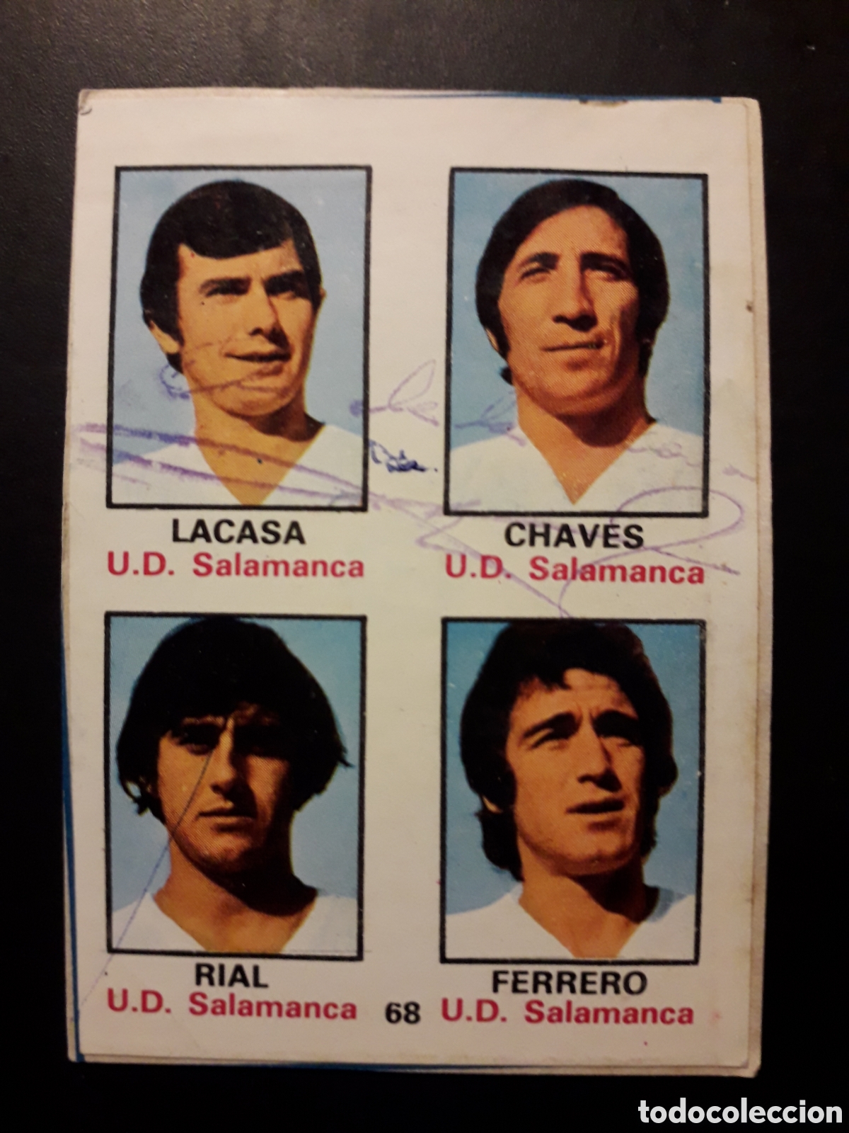 Cartes &agrave; collectionner de Football: LACASA/CHAVES/RIAL/FERRERO 68 SALAMANCA FHER 1974-1975 74-75 RECORTADO ADHESIVO PEDIDO M&Iacute;NIMO 3&euro;