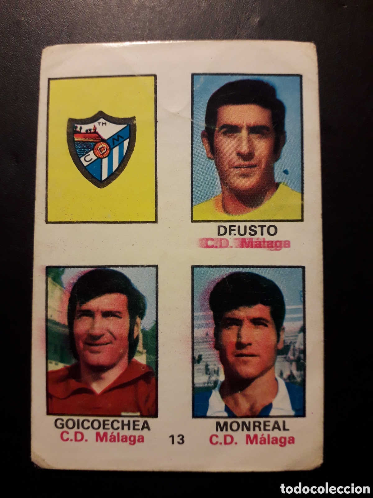 Cartes &agrave; collectionner de Football: ESCUDO/DEUSTO/GOICOECHEA/MONREAL 13 M&Aacute;LAGA FHER 1974-1975 74-75 SIN PEGAR ADHESIVO PEDIDO M&Iacute;NIMO 3&euro;.