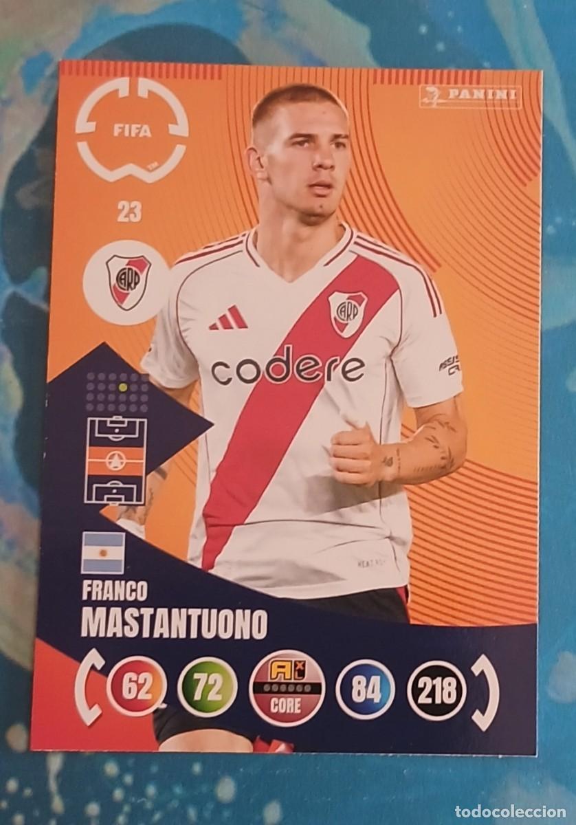 Cartes &agrave; collectionner de Football: CROMO n&ordm; 23 MASTANTUONO ROOKIE RIVER PLATE ADRENALYN XL FIFA CLUB WORLD CUP 2025. Nuevo.