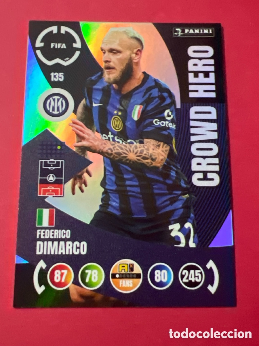 Fu&szlig;ball-Sticker: C7625. CROMO n&ordm; 135 DIMARCO INTER DE MILAN FIFA CLUB WORLD CUP 2025 ADRENALYN XL DE PANINI. Nuevo.