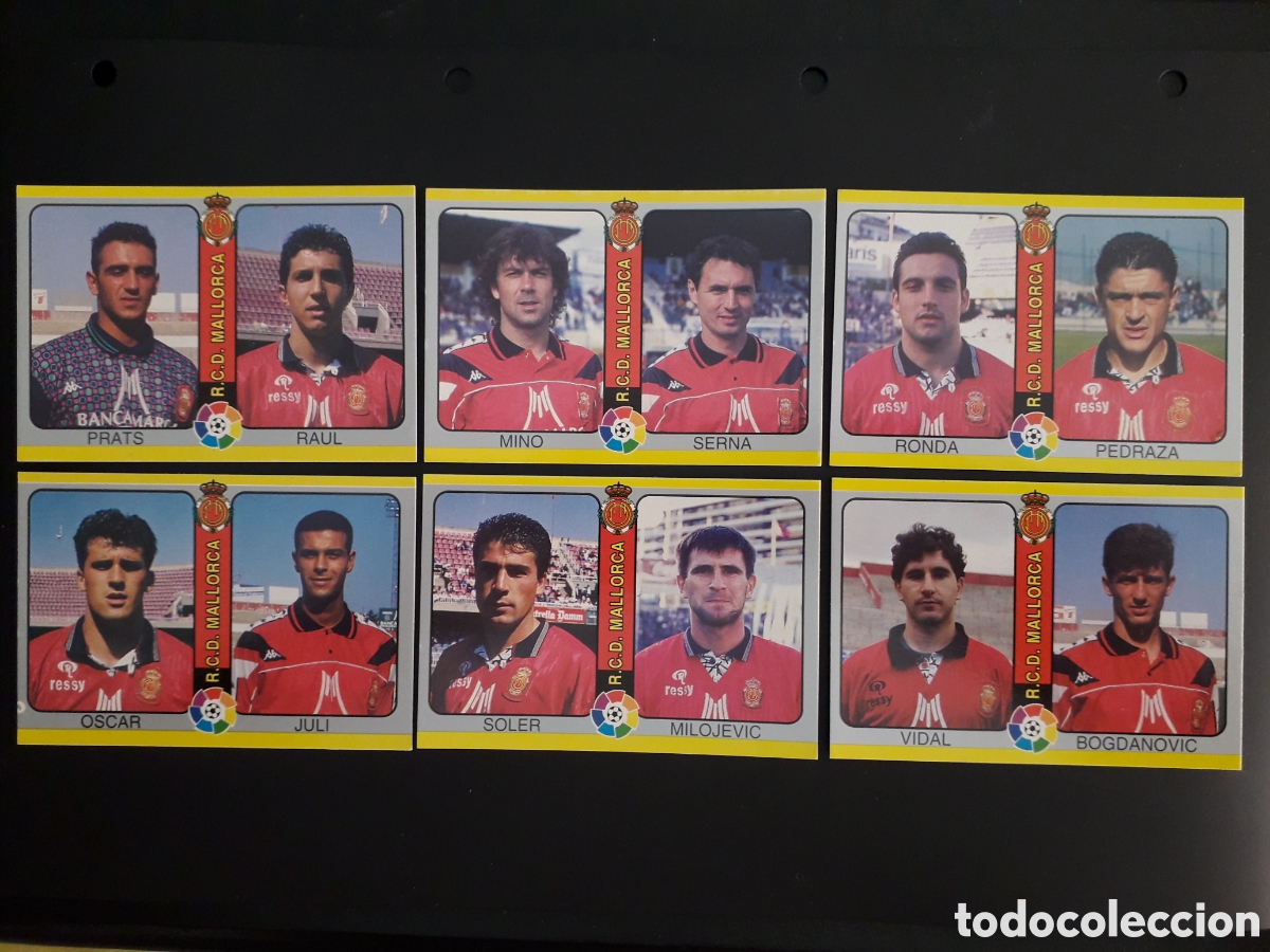 Cromos de Futebol: 6 CROMOS MALLORCA F&Uacute;TBOL TOTAL MUNDICROMO MC 94 95 1995 EQUIPO COMPLETO PEDIDO M&Iacute;NIMO 3&euro;.