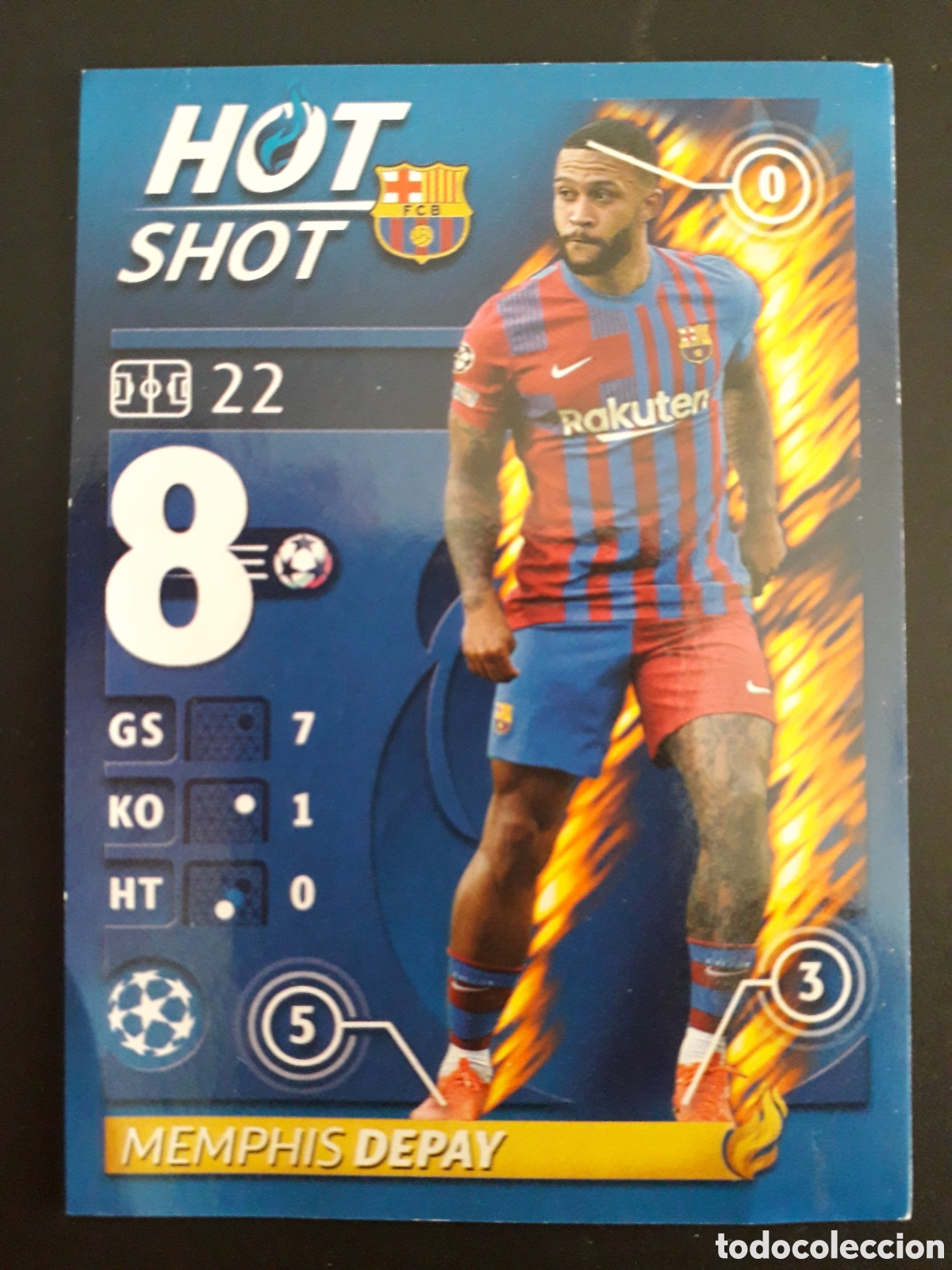 Cartes &agrave; collectionner de Football: DEPAY FC BARCELONA N&deg; 375 HOT SHOT UEFA CHAMPIONS LEAGUE SEASON TOPPS 21 22 2021 2022 PEDIDO M&Iacute;NI 3&euro;