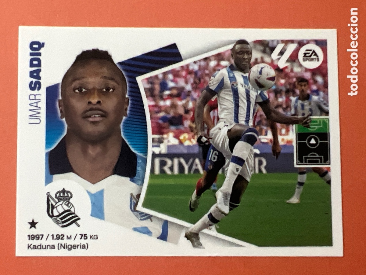 Cromos de F&uacute;tbol: E324. 20A Umar Sadiq, Real Sociedad, Panini Ediciones Liga Este 2024 2025 24 25