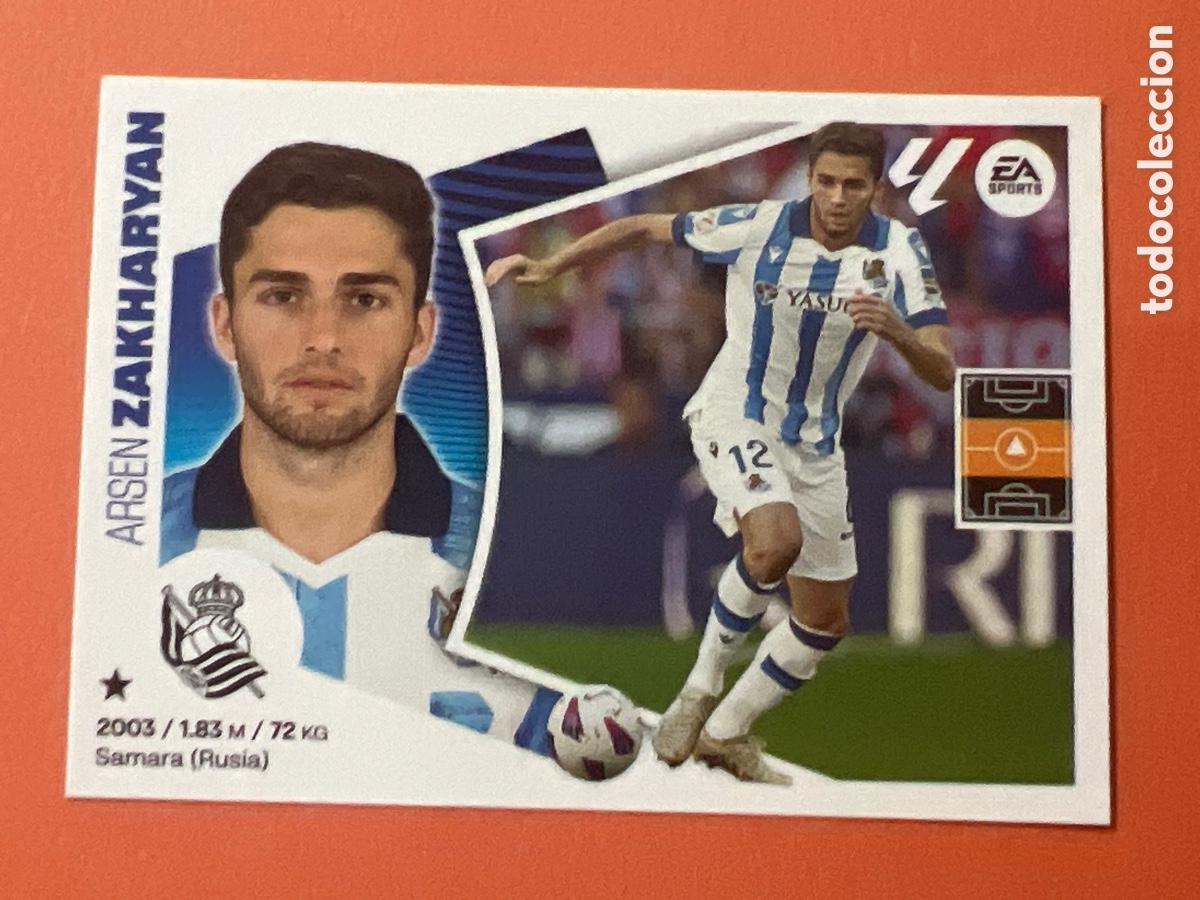 Fu&szlig;ball-Sticker: E344. ARSEN ZAKHARYAN - REAL SOCIEDAD N&ordm; 15 LIGA ESTE 2024 2025 - 24 25